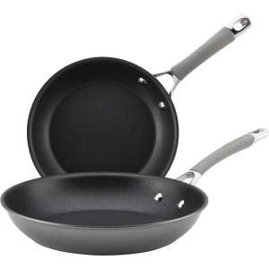 imageCirculon 84568 12quot Covered Deep Hard Anodized Aluminum Skillet Oyster GraySkillet Set 95  1175 Inch