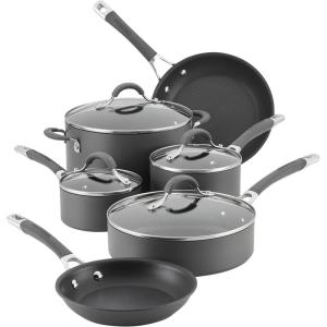 imageCirculon Radiance Hard Anodized Nonstick Frying  Fry Pan Set  Skillet Set  85 Inch 10 Inch and 1225 Inch  GrayCookware Set 10 Piece