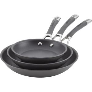 imageCirculon Radiance Hard Anodized Nonstick Frying  Fry Pan Set  Skillet Set  85 Inch 10 Inch and 1225 Inch  GraySkillet Set 85   10   1225