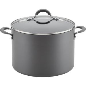 imageCirculon Radiance Hard Anodized Nonstick Frying  Fry Pan Set  Skillet Set  85 Inch 10 Inch and 1225 Inch  GrayWide Stockpot 10 Quart