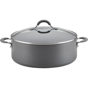 imageCirculon Radiance Hard Anodized Nonstick Frying  Fry Pan Set  Skillet Set  85 Inch 10 Inch and 1225 Inch  GrayWide Stockpot 75 Quart