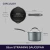 imageCirculon A1 Series with ScratchDefense Technology Nonstick Induction Straining Sauce Pan with Lid 3 Quart Aluminum Graphite2 Quarts