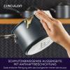 imageCirculon A1 Series with ScratchDefense Technology Nonstick Induction Straining Sauce Pan with Lid 3 Quart Aluminum Graphite2 Quarts