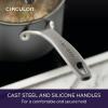 imageCirculon A1 Series with ScratchDefense Technology Nonstick Induction Straining Sauce Pan with Lid 3 Quart Aluminum Graphite3 Quarts