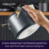 imageCirculon A1 Series with ScratchDefense Technology Nonstick Induction Straining Sauce Pan with Lid 3 Quart Aluminum Graphite3 Quarts