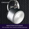 imageCirculon A1 Series with ScratchDefense Technology Nonstick Induction Straining Sauce Pan with Lid 3 Quart Aluminum Graphite3 Quarts
