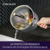imageCirculon A1 Series with ScratchDefense Technology Nonstick Induction Straining Sauce Pan with Lid 3 Quart Aluminum Graphite3 Quarts
