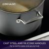 imageCirculon A1 Series with ScratchDefense Technology Nonstick Induction Straining Sauce Pan with Lid 3 Quart Aluminum Graphite8 Quarts