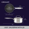 imageCirculon C1 Series Clad Stainless Steel with ScratchDefense Technology Cookware Nonstick Induction Saucepan with Lid Metal Utensil Safe 15 Quart  Polished Stainless Steel15 Quarts