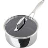 imageCirculon C1 Series Clad Stainless Steel with ScratchDefense Technology Cookware Nonstick Induction Saucepan with Lid Metal Utensil Safe 15 Quart  Polished Stainless Steel3 Quarts