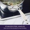 imageCirculon C1 Series Clad Stainless Steel with ScratchDefense Technology Cookware Nonstick Induction Saucepan with Lid Metal Utensil Safe 15 Quart  Polished Stainless Steel3 Quarts