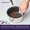 imageCirculon C1 Series Clad Stainless Steel with ScratchDefense Technology Cookware Nonstick Induction Saucepan with Lid Metal Utensil Safe 15 Quart  Polished Stainless Steel15 Quarts