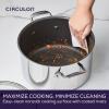 imageCirculon C1 Series Clad Stainless Steel with ScratchDefense Technology Cookware Nonstick Induction Saucepan with Lid Metal Utensil Safe 15 Quart  Polished Stainless Steel8 Quarts