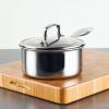 imageCirculon C1 Series Clad Stainless Steel with ScratchDefense Technology Cookware Nonstick Induction Saucepan with Lid Metal Utensil Safe 15 Quart  Polished Stainless Steel15 Quarts