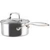 imageCirculon C1 Series Clad Stainless Steel with ScratchDefense Technology Cookware Nonstick Induction Saucepan with Lid Metal Utensil Safe 15 Quart  Polished Stainless Steel15 Quarts