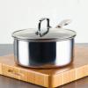imageCirculon C1 Series Clad Stainless Steel with ScratchDefense Technology Cookware Nonstick Induction Saucepan with Lid Metal Utensil Safe 15 Quart  Polished Stainless Steel3 Quarts