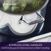 imageCirculon C1 Series Clad Stainless Steel with ScratchDefense Technology Cookware Nonstick Induction Saucepan with Lid Metal Utensil Safe 15 Quart  Polished Stainless Steel8 Quarts