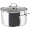 imageCirculon C1 Series Clad Stainless Steel with ScratchDefense Technology Cookware Nonstick Induction Saucepan with Lid Metal Utensil Safe 15 Quart  Polished Stainless Steel8 Quarts