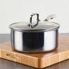 imageCirculon C1 Series Clad Stainless Steel with ScratchDefense Technology Cookware Nonstick Induction Saucepan with Lid Metal Utensil Safe 15 Quart  Polished Stainless Steel3 Quarts