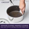 imageCirculon C1 Series Clad Stainless Steel with ScratchDefense Technology Cookware Nonstick Induction Saucepan with Lid Metal Utensil Safe 15 Quart  Polished Stainless Steel3 Quarts