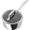 imageCirculon C1 Series Clad Stainless Steel with ScratchDefense Technology Cookware Nonstick Induction Saucepan with Lid Metal Utensil Safe 15 Quart  Polished Stainless Steel15 Quarts