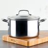 imageCirculon C1 Series Clad Stainless Steel with ScratchDefense Technology Cookware Nonstick Induction Saucepan with Lid Metal Utensil Safe 15 Quart  Polished Stainless Steel8 Quarts