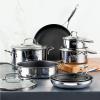 imageCirculon C1 Series Stainless Steel Nonstick Cookware Set  11Piece  Induction Pots ampamp Pans Set with ScratchDefense Metal Utensil Safe