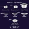 imageCirculon C1 Series Stainless Steel Nonstick Cookware Set  11Piece  Induction Pots ampamp Pans Set with ScratchDefense Metal Utensil Safe