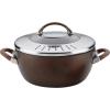 imageCirculon Symmetry Hard Anodized Nonstick Casserole with Locking Straining Lid and Kitchen Tools 4 Piece Chocolate