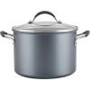 imageCirculon A1 Series with ScratchDefense Technology Nonstick Induction Straining Sauce Pan with Lid 3 Quart Aluminum Graphite8 Quarts