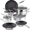 imageCirculon C1 Series Stainless Steel Nonstick Cookware Set  11Piece  Induction Pots ampamp Pans Set with ScratchDefense Metal Utensil Safe