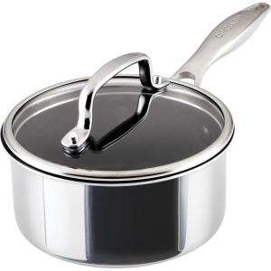 imageCirculon C1 Series Clad Stainless Steel with ScratchDefense Technology Cookware Nonstick Induction Saucepan with Lid Metal Utensil Safe 15 Quart  Polished Stainless Steel15 Quarts