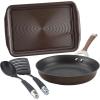 imageCirculon Symmetry Dishwasher Safe Hard Anodized Nonstick Cookware Pots and Pans Set 4 Piece Baking Sheet ChocolateChocolate