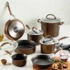 imageCirculon Symmetry Hard Anodized Nonstick Cookware Pots and Pans Set 11Piece BlackChocolate