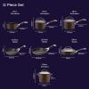 imageCirculon Symmetry Hard Anodized Nonstick Cookware Pots and Pans Set 11Piece BlackChocolate