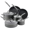 imageCirculon 84564 Elementum Hard Anodized Nonstick Cookware Set  Pots and Pans Set  10 Piece GrayGray