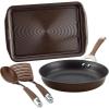 imageCirculon Symmetry Dishwasher Safe Hard Anodized Nonstick Cookware Pots and Pans Set 4 Piece Baking Sheet ChocolateChocolate