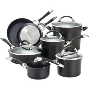 imageCirculon Symmetry Hard Anodized Nonstick Cookware Pots and Pans Set 11Piece BlackBlack