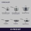 imageCirculon A1 Series with ScratchDefense Technology Nonstick Induction CookwarePots and Pans Set 10 Piece  GraphiteCookware Set 10 Piece