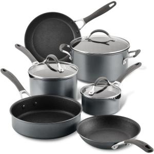 imageCirculon A1 Series with ScratchDefense Technology Nonstick Induction CookwarePots and Pans Set 9 Piece GraphiteGraphite