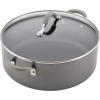 imageCirculon 84567 3QtCovered Straining Pour Spouts Hard Anodized Aluminum Saucepan 3 quart Oyster GrayGray