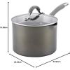 imageCirculon 84567 3QtCovered Straining Pour Spouts Hard Anodized Aluminum Saucepan 3 quart Oyster GrayGray