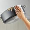 imageCirculon 84567 3QtCovered Straining Pour Spouts Hard Anodized Aluminum Saucepan 3 quart Oyster GrayGray