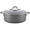 imageCirculon 84567 3QtCovered Straining Pour Spouts Hard Anodized Aluminum Saucepan 3 quart Oyster GrayGray