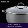imageCirculon 84567 3QtCovered Straining Pour Spouts Hard Anodized Aluminum Saucepan 3 quart Oyster GrayGray