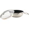 imageCirculon Infinity Pan with ScratchDefense Nonstick Cookware Induction Suitable Dishwasher Safe with Multipurpose Tool Holder and Lid 95 Inch 32Quart Multipan Metal Utensil Safe  Platinum