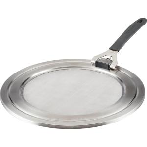 imageCirculon Tools and Gadgets Universal Splatter Guard Mesh Grease Cover for Pots and Pans Protects Stove Countertop and Kitchen from Oil when Frying 13 Inch Splatter Guard  Stainless Steel