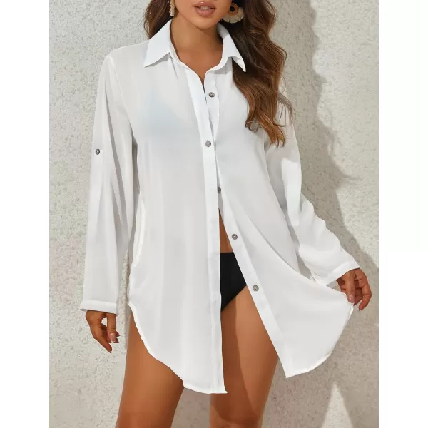 Bsubseach Bathing Suit Cover Ups for Women Oversized Button Up Shirts Beach Coverups Vacation Dress