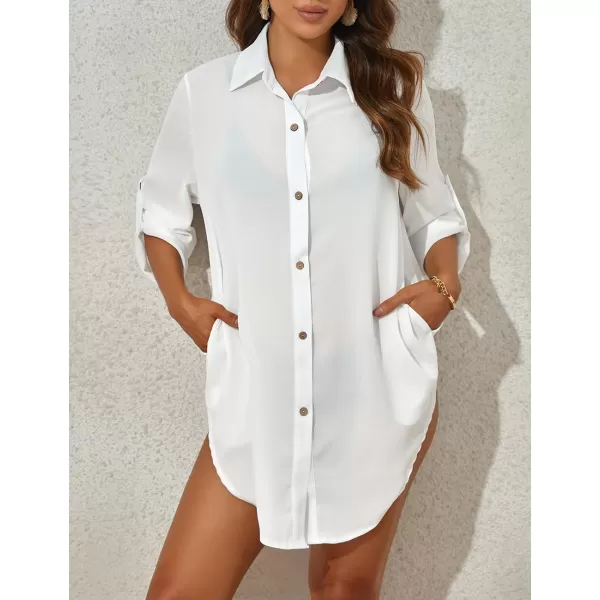 Bsubseach Bathing Suit Cover Ups for Women Oversized Button Up Shirts Beach Coverups Vacation Dress