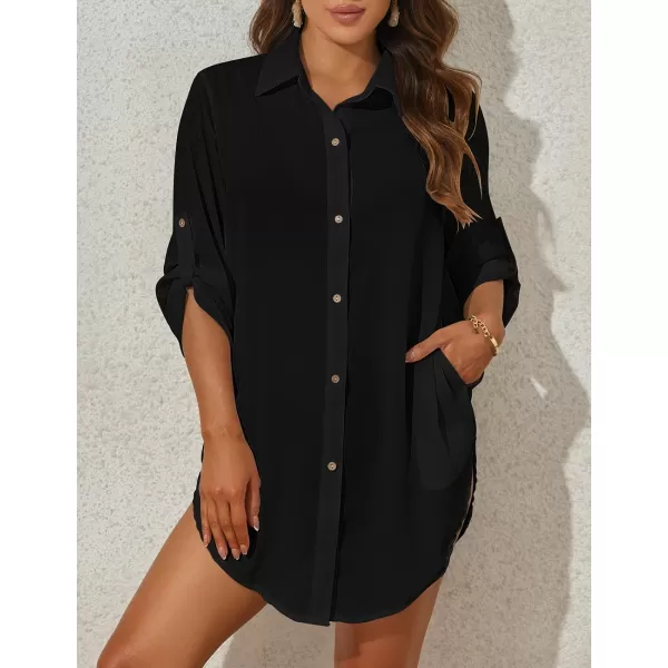 Bsubseach Bathing Suit Cover Ups for Women Oversized Button Up Shirts Beach Coverups Vacation Dress